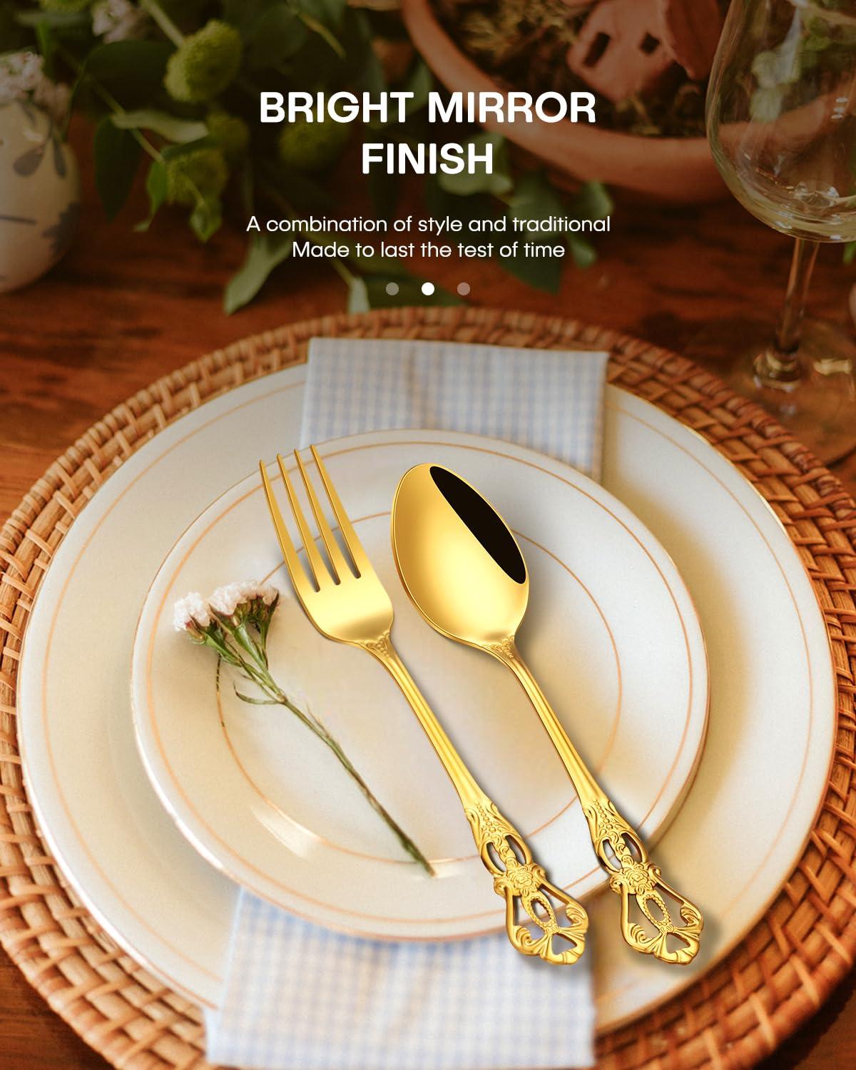 Astoria Grand 24-Piece Stainless Steel Royal Silverware Set for 4 - Complete Cutlery Set with Forks, Spoons, Knives, and Gift Box