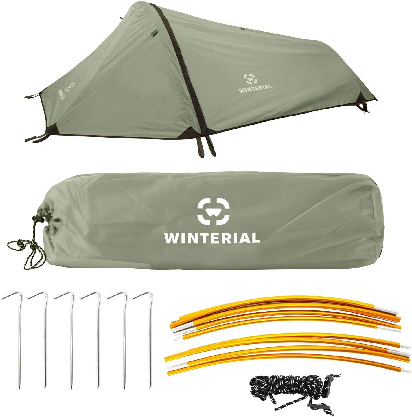 Winterial Camping Tent, 1/3/6 Person Lightweight Personal Bivy 1 to 6 Person Tent with Waterproof Tent Rainfly, Durable Stitched Tent for Camping, Beach, Backpacking, Hiking, and Festivals.