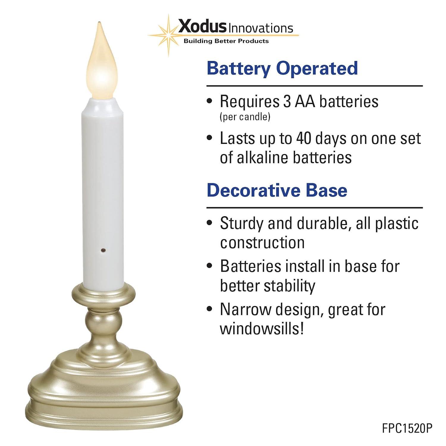 Battery Operated LED Window Candle with Sensor Pewter FPC1520P