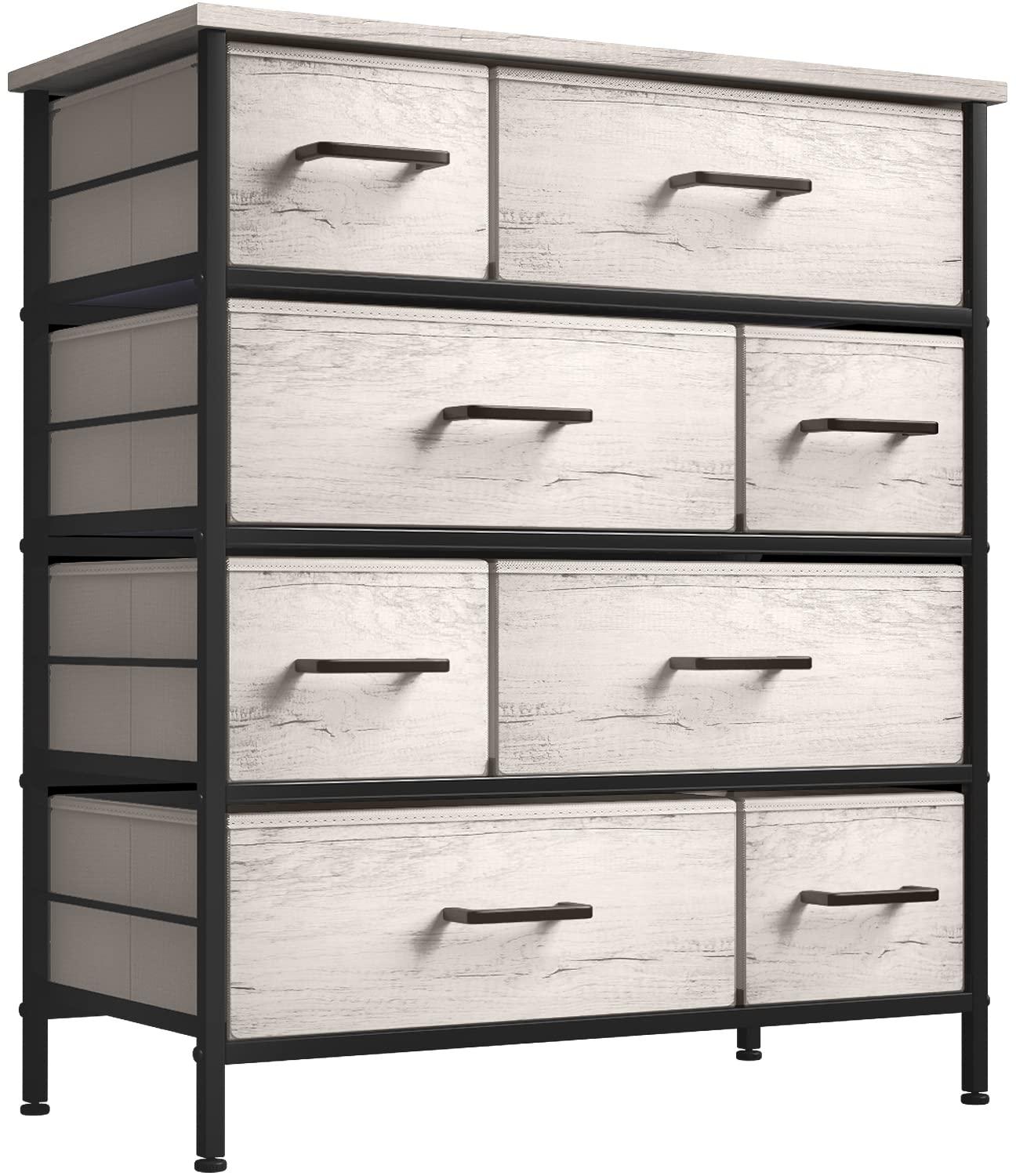 Sorbus Sorbus 8 Drawers Dresser with Steel Frame and Wood Top in Rustic
