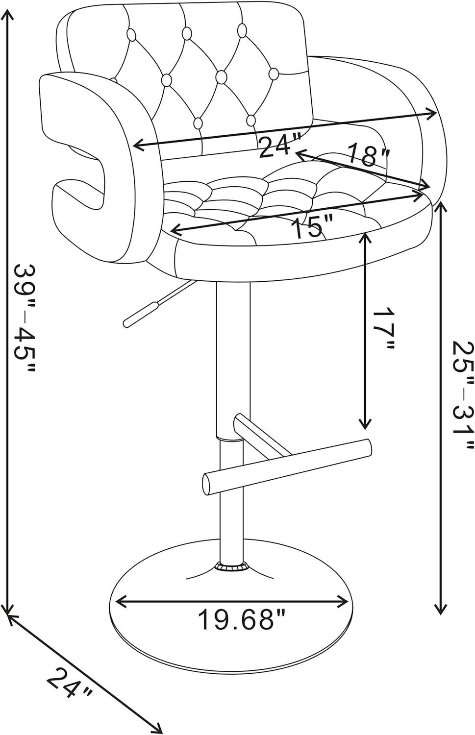 Brandi Adjustable Bar Stool Chrome and Brown