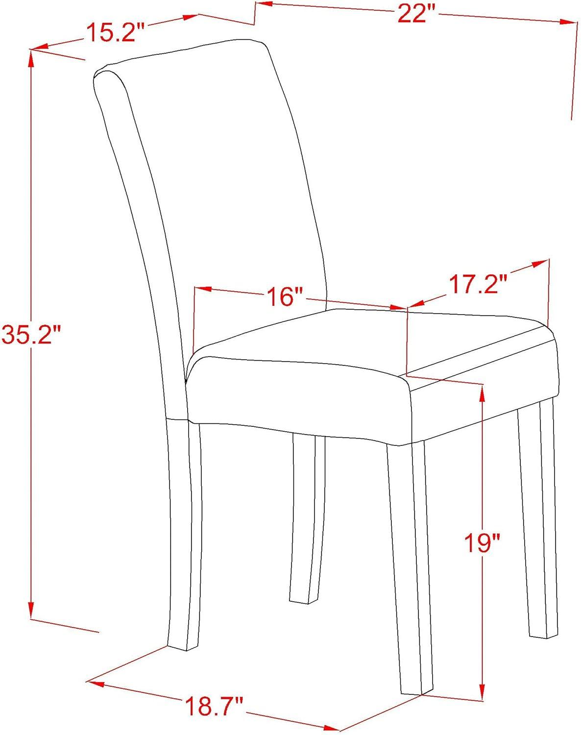 East West Furniture Dublin 3-piece Wood Dining Set with Linen Seat in White