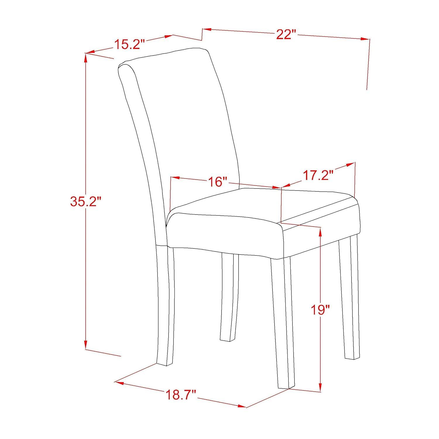 East West Furniture Dublin 3-piece Wood Dining Set with Linen Seat in White