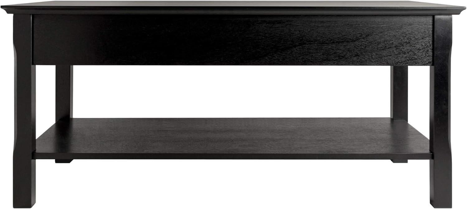 Timer Coffee Table, Drawers and Shelf - Black - Winsome