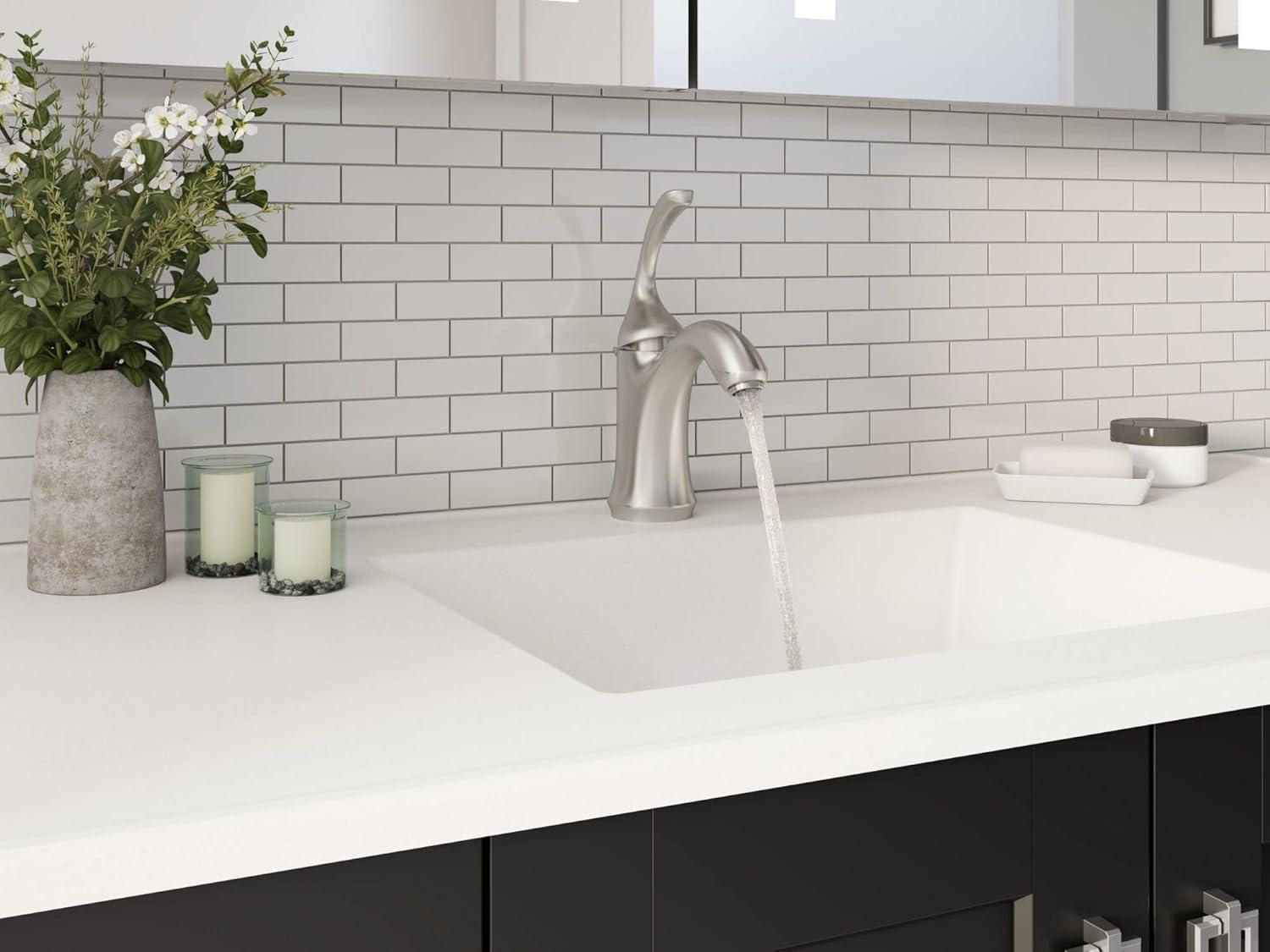 Forté Single-Handle Bathroom Sink Faucet with Drain Assembly and Escutcheon Plate, 1.2 GPM