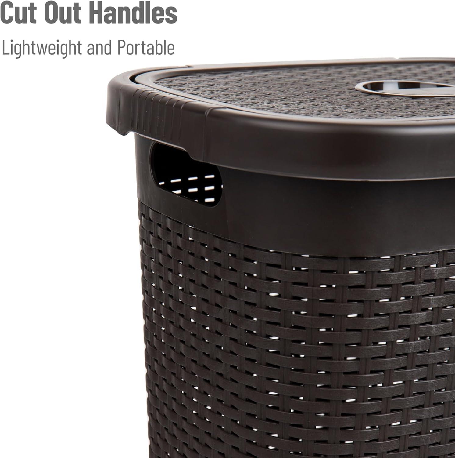 Mind Reader Mind Reader 50L Slim Laundry Hamper, Clothes Basket, Lid, Plastic