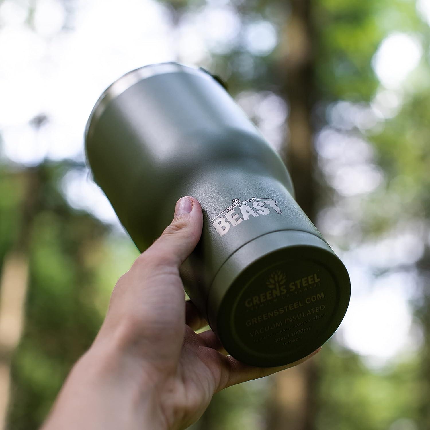 Army Green 20oz Stainless Steel Travel Tumbler with Lid and Straws