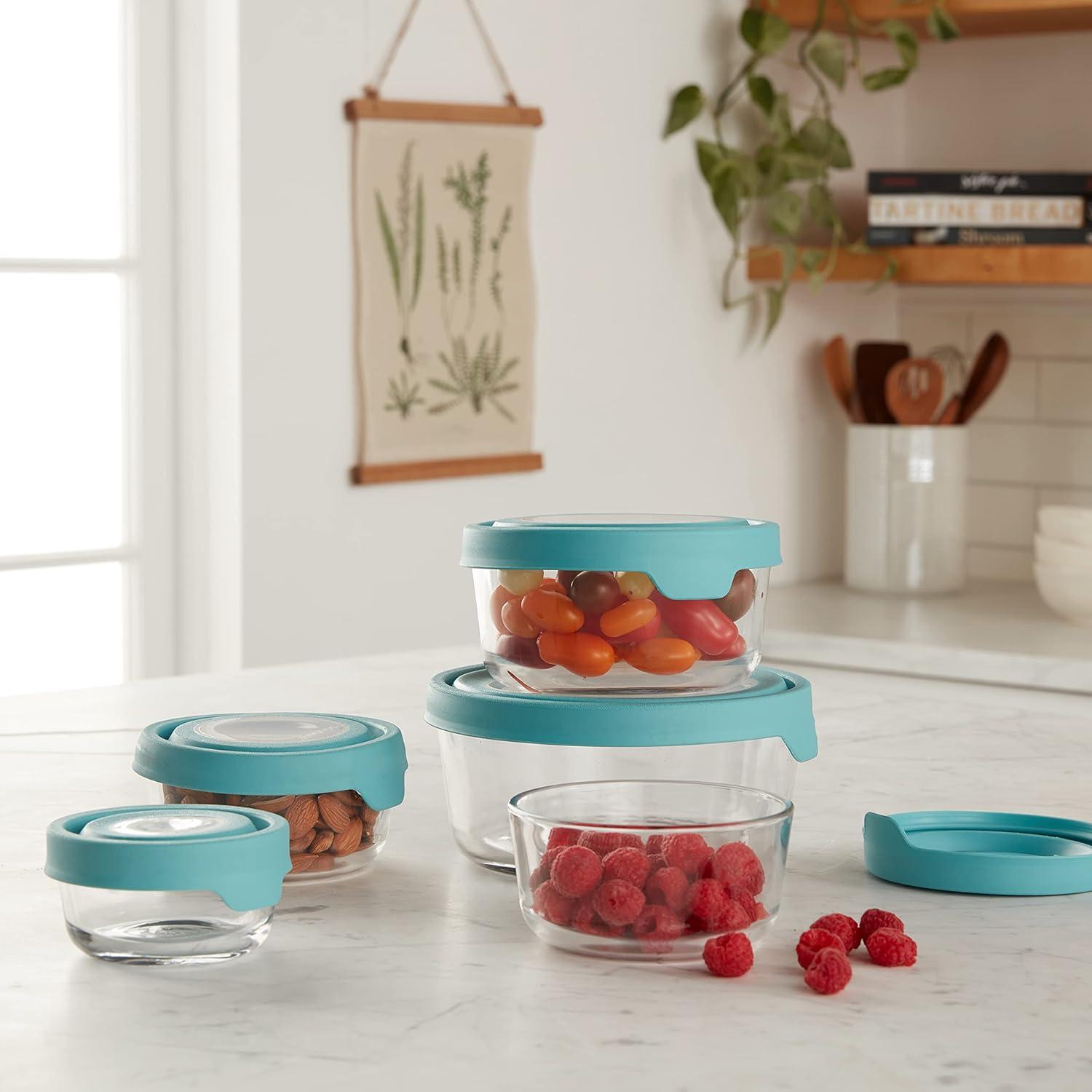 10-Piece Blue Glass Meal Prep Bowl Set