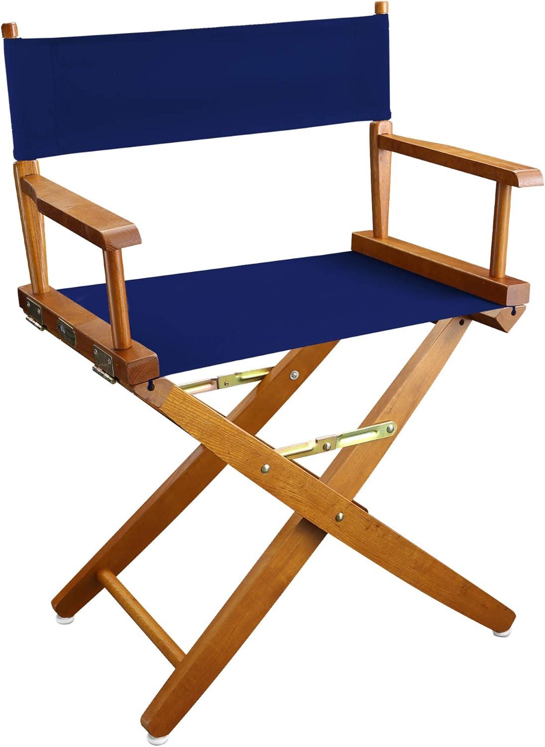 Casual Home Extra-Wide Premium 18" Directors Chair Mission Oak Frame W/Royal Blue Color Cover