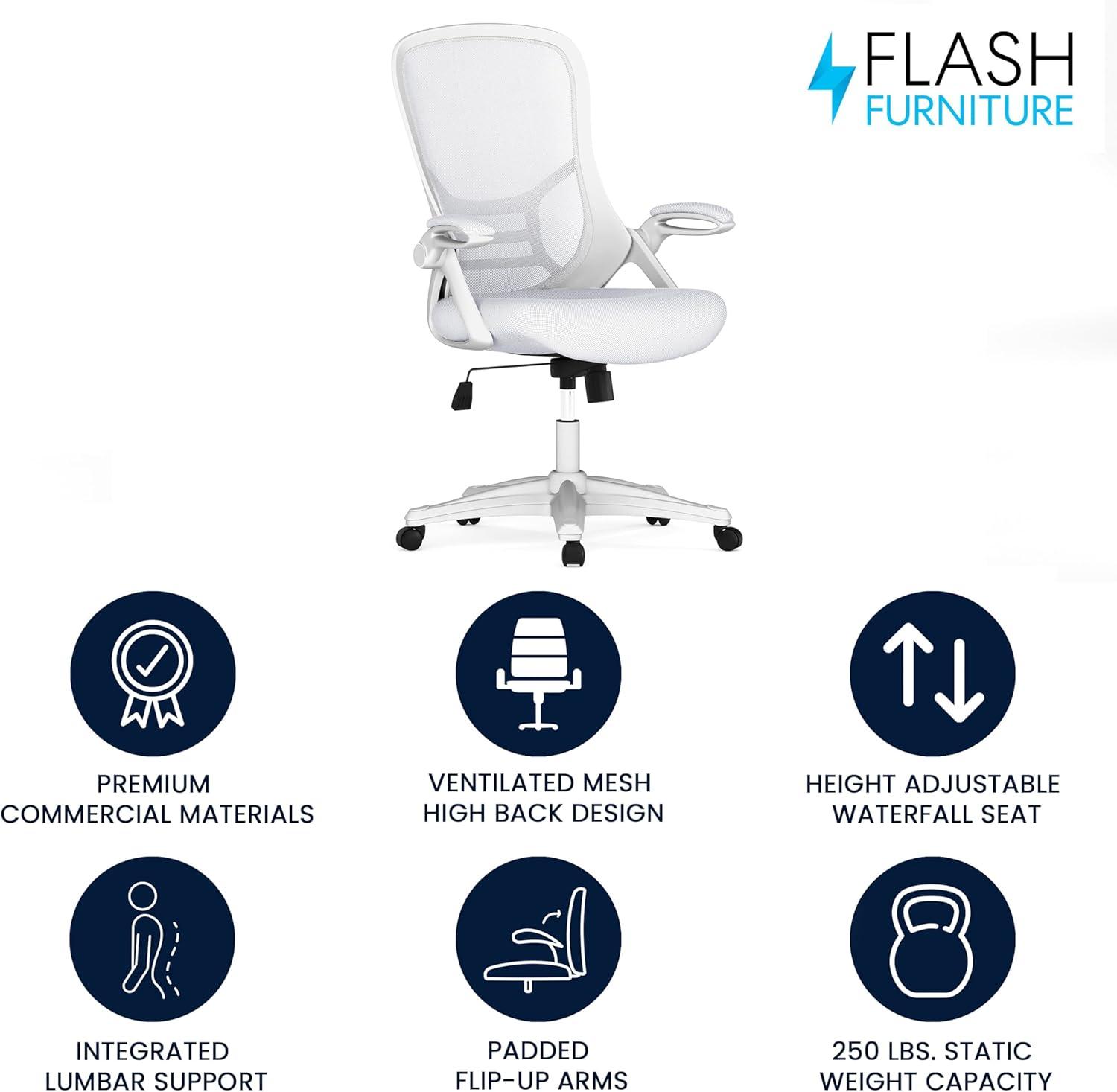 Flash Furniture High Back Mesh Ergonomic Swivel Office Chair with Flip-up Arms