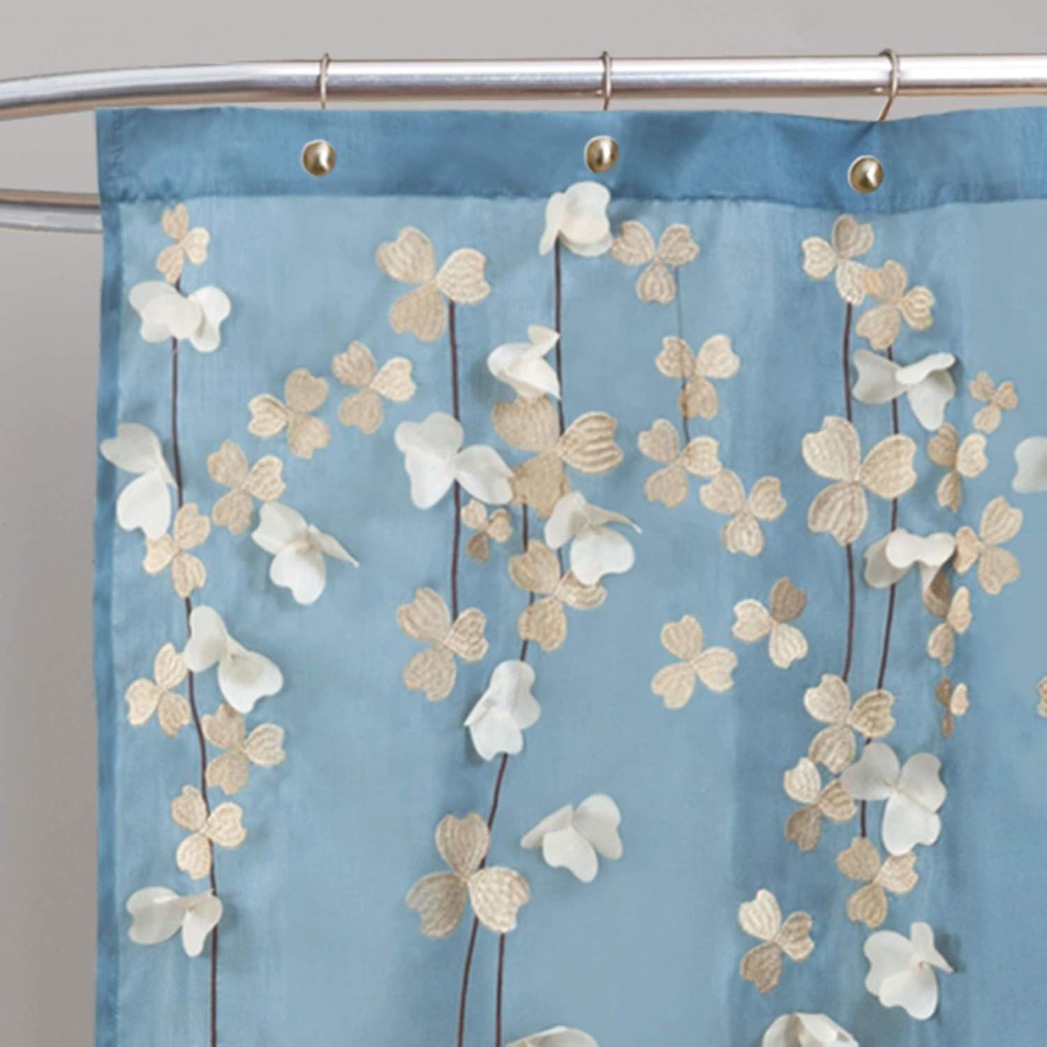 Lush Decor Flower Drop Floral Shower Curtain