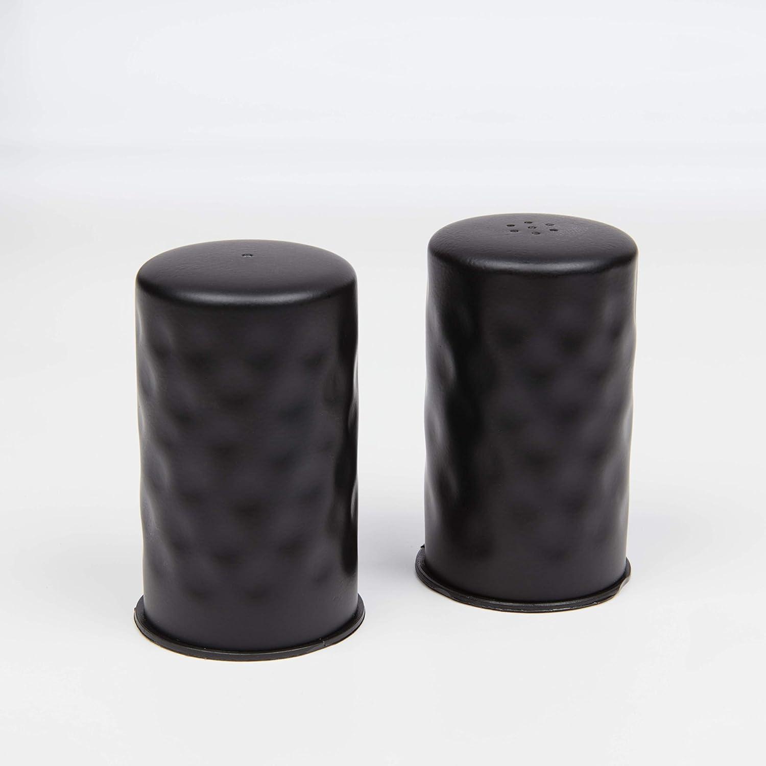 Black Hammered Stainless Steel Salt & Pepper Shaker Set