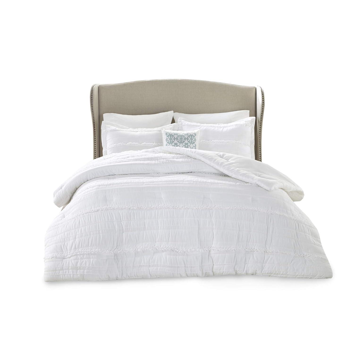 Madison Park Celeste 5 Piece Microfiber Ruffled Comforter Set