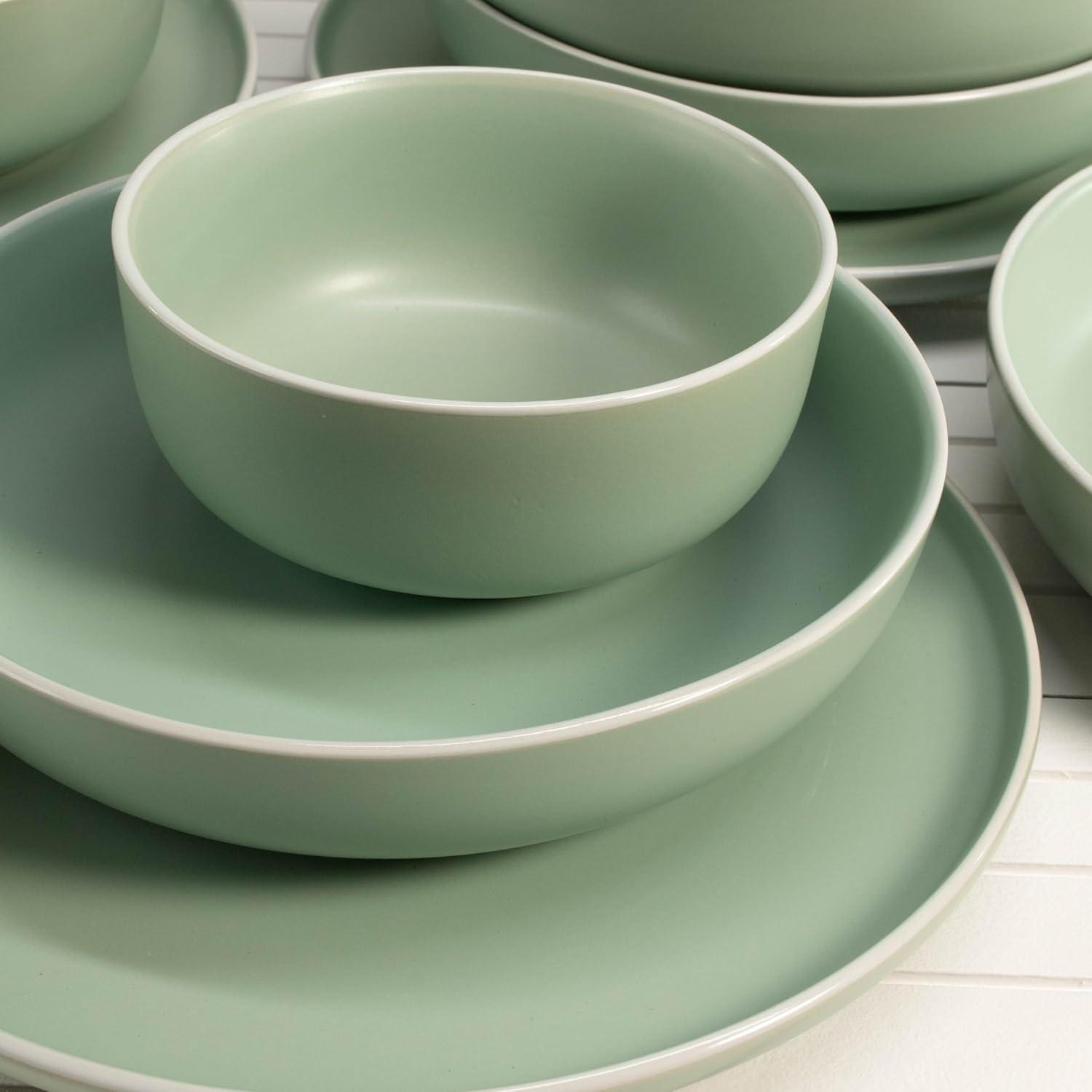 Gibson Home Canyon Crest 12-Piece Stackable Matte Melamine Dinnerware Set
