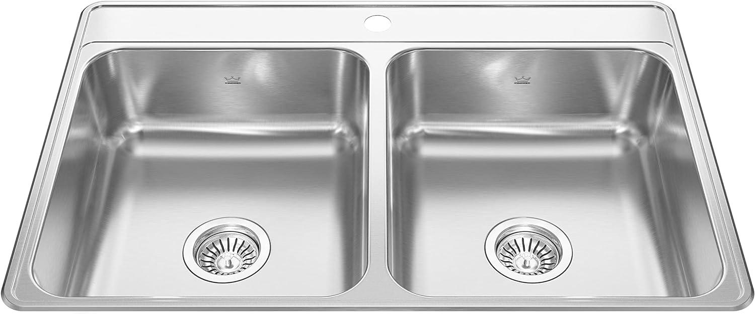 Creemore 33'' L Drop-In Double Bowl Stainless Steel Kitchen Sink