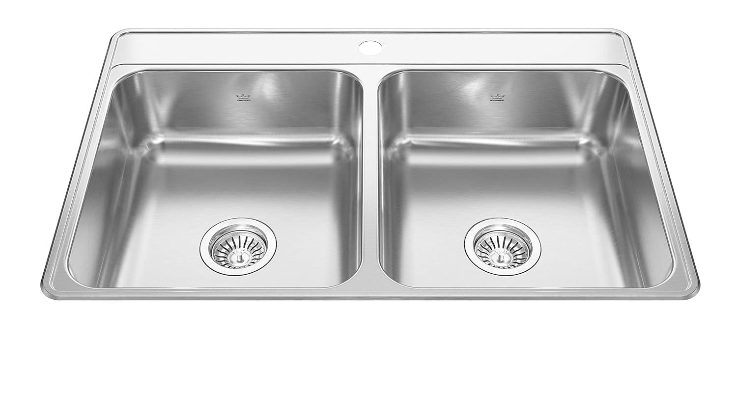 Creemore 33'' L Drop-In Double Bowl Stainless Steel Kitchen Sink