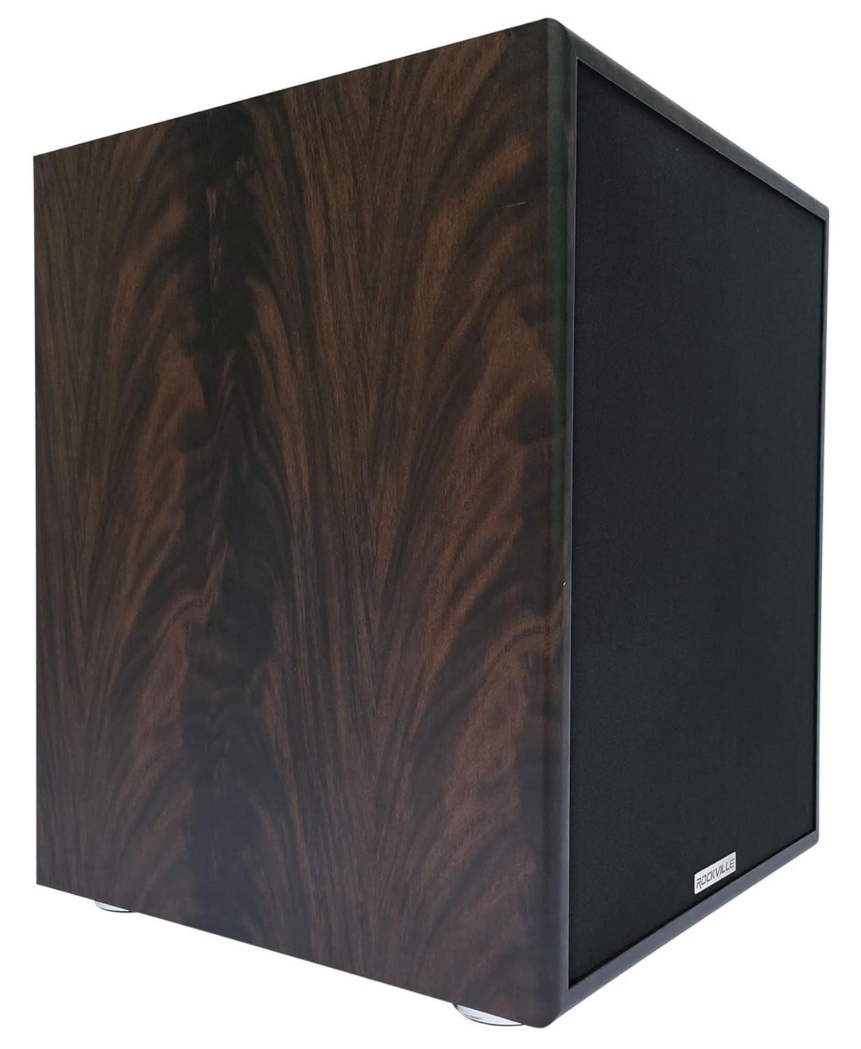 Rockville Rock Shaker Dark Wood 800w 12" Powered Home Theater Subwoofer Sub