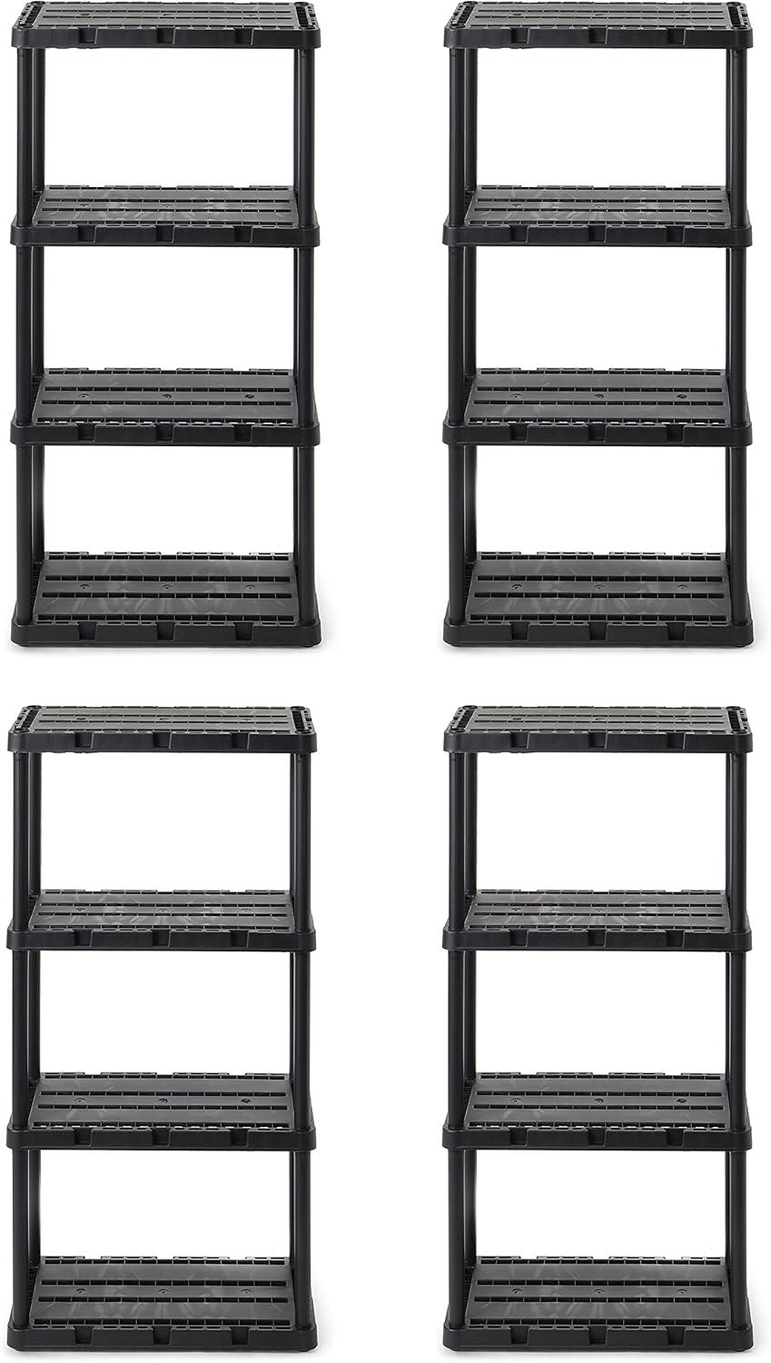Gracious Living Gracious Living Knect A Shelf Light Fixed Storage 4 Shelf Shelving Unit (4 Pack) (Set of 4)