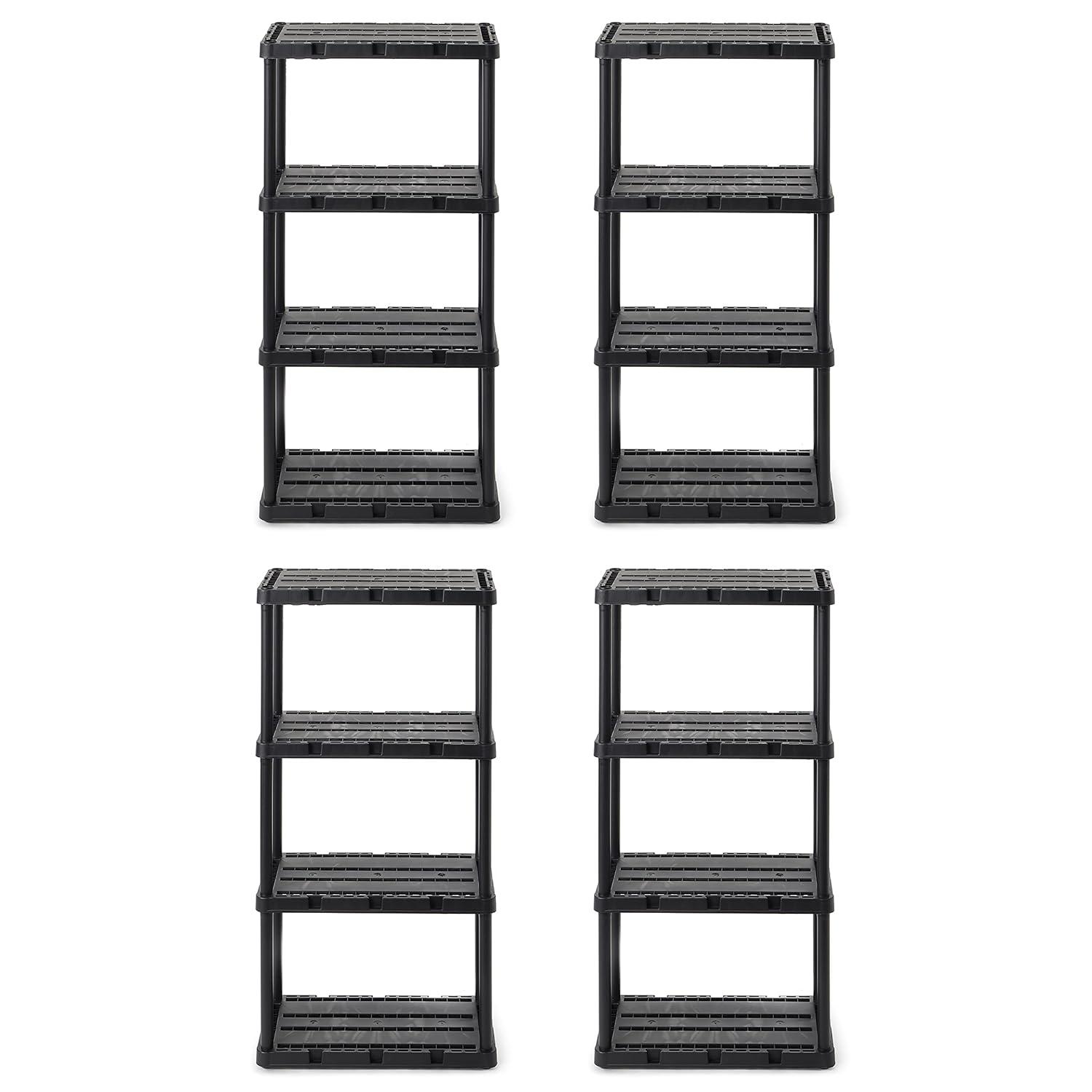 Gracious Living Gracious Living Knect A Shelf Light Fixed Storage 4 Shelf Shelving Unit (4 Pack) (Set of 4)