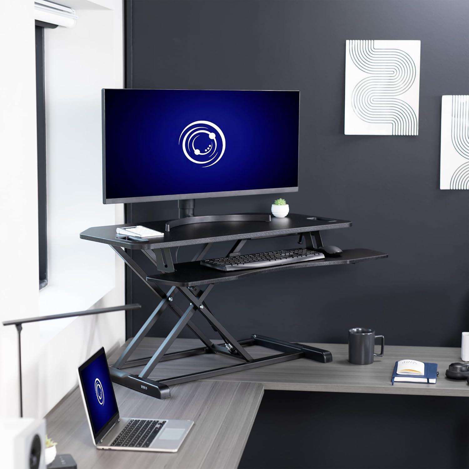 Vivo VIVO Height Adjustable Corner Desktop Monitor Riser 38" (DESK-V000KL series)
