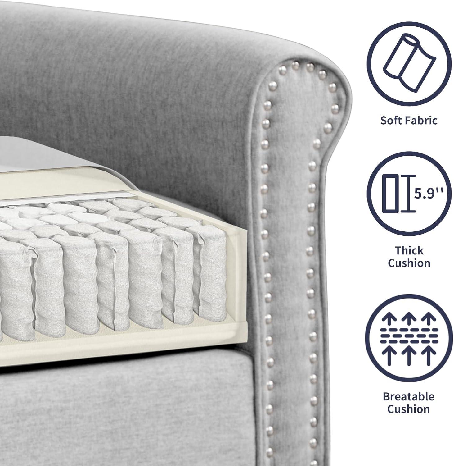 Alcott Hill® Devondrick 3-Piece Sofa Set | 3-Seater Sofa Couch, Loveseat and Single Sofa Chair for Small Spaces | Easy Assembly & Stain Resistant Fabric (Apartment/Dorm Ready)