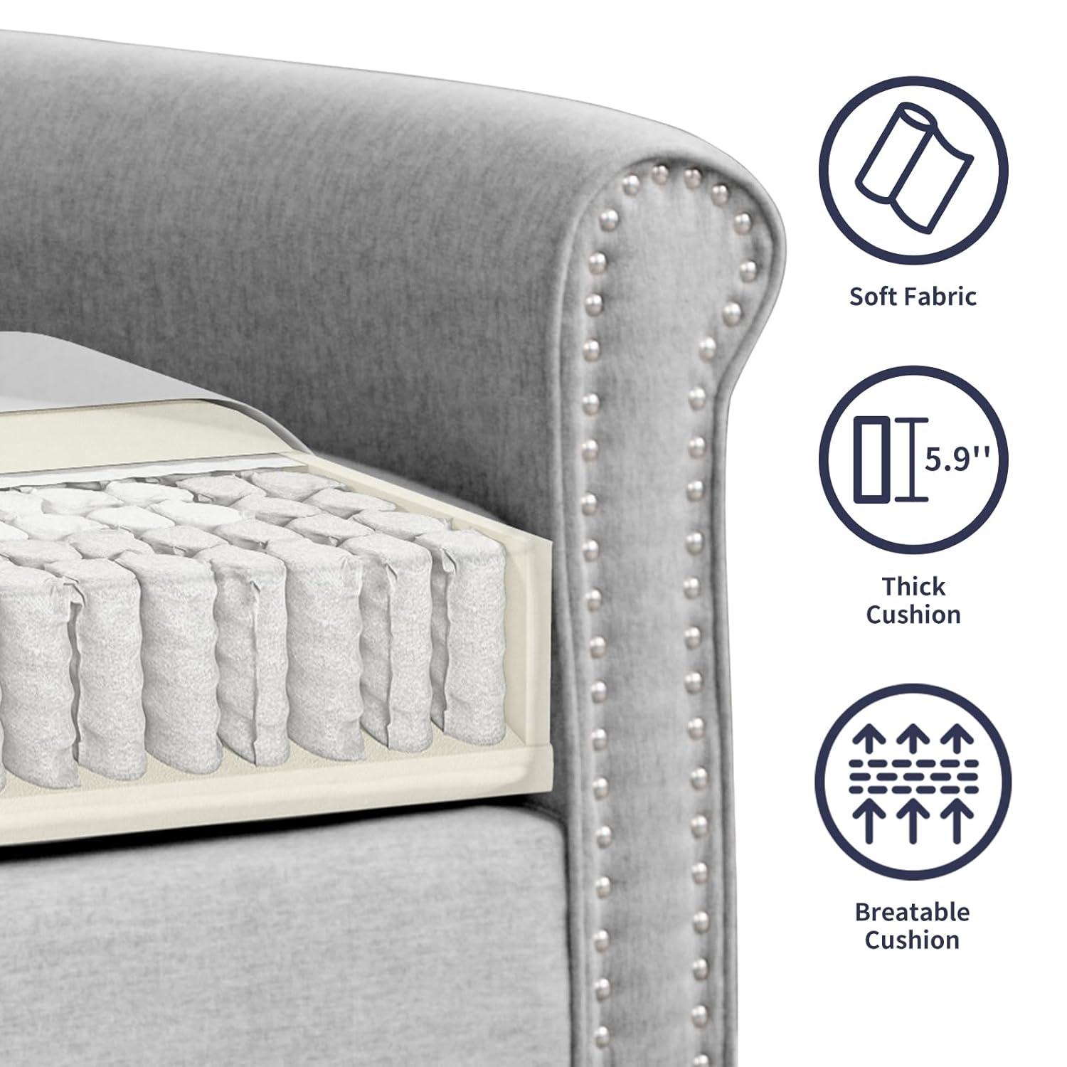 Alcott Hill® Devondrick 3-Piece Sofa Set | 3-Seater Sofa Couch, Loveseat and Single Sofa Chair for Small Spaces | Easy Assembly & Stain Resistant Fabric (Apartment/Dorm Ready)