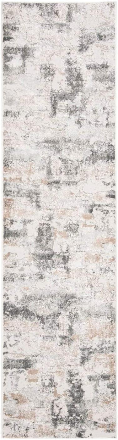 Reversible Vogue Abstract Gray 3' x 5' Synthetic Area Rug