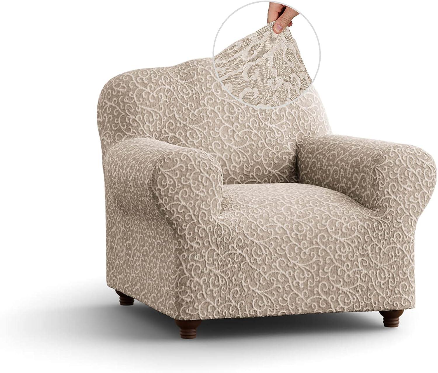 Stretchy Slipcover for Armchair- Premium Quality & Style - Jacquard Collection