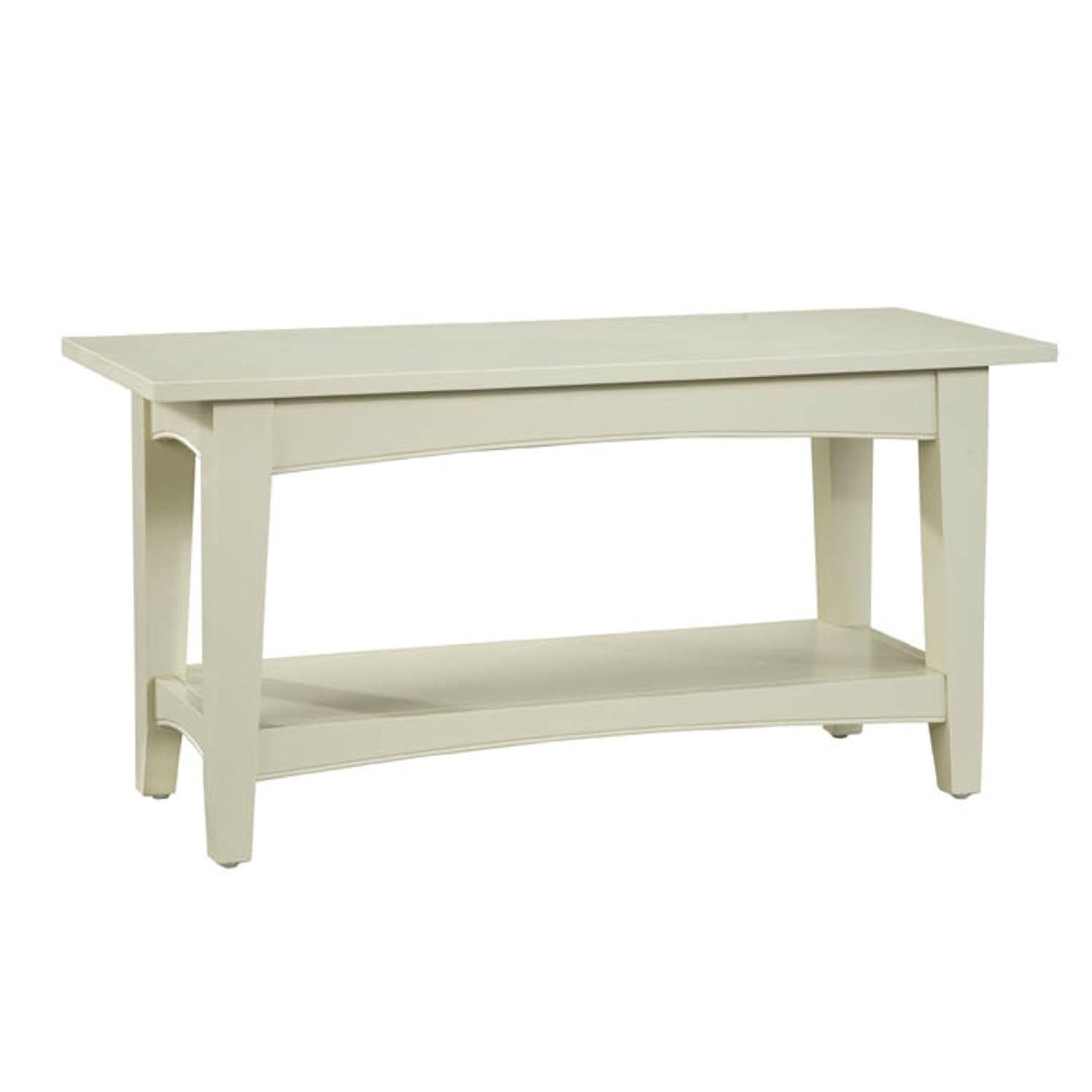 Shaker Cottage Bench with Shelf Sand - Alaterre Furniture: Hardwood Entryway Storage, Unupholstered Hallway Seat