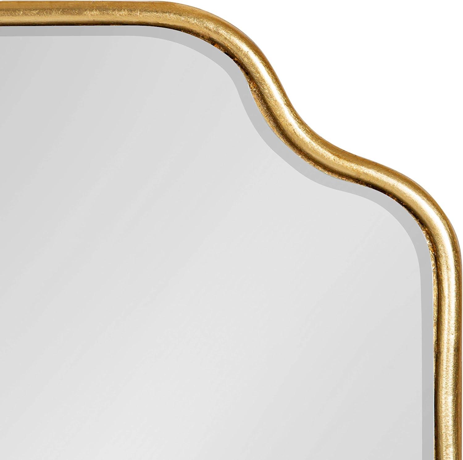 Kate and Laurel Plumley Glam Scalloped Wall Mirror, 18 x 24, Gold, Transitional Mirror Wall Decor