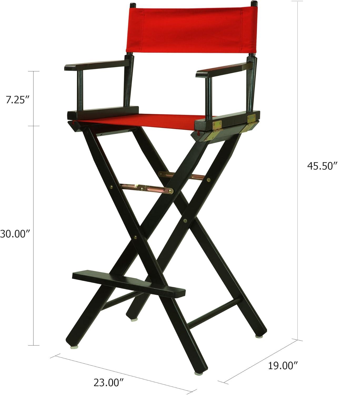 30" Director's Chair Black Frame-Red Canvas