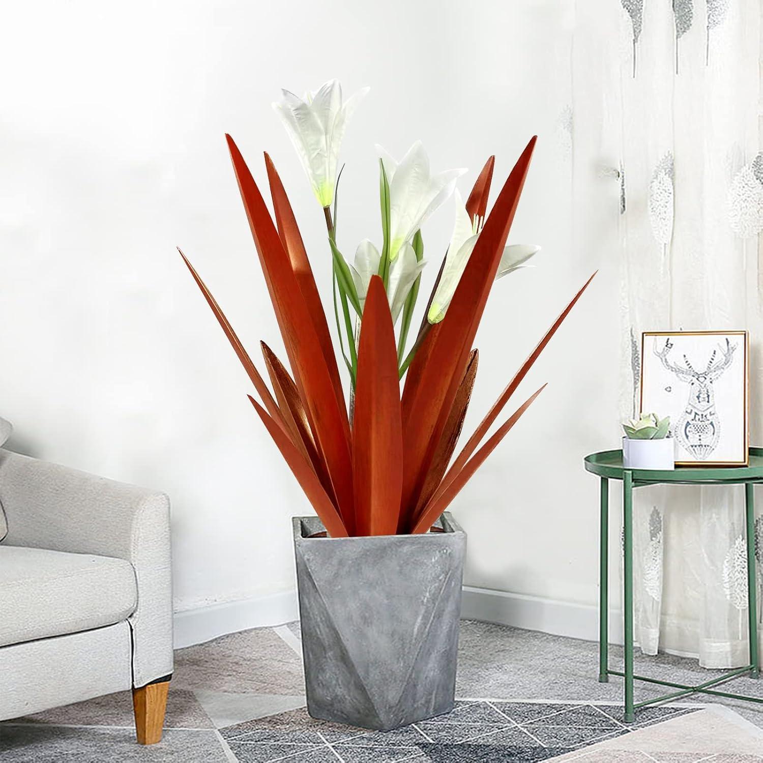 17 Stories Metal Agave Plant Outdoor Decoration Outdoor Garden Decoration Lily Mexican Yard Art Plant Garden Agave Lily Decorative Garden Gift (Set of 3)