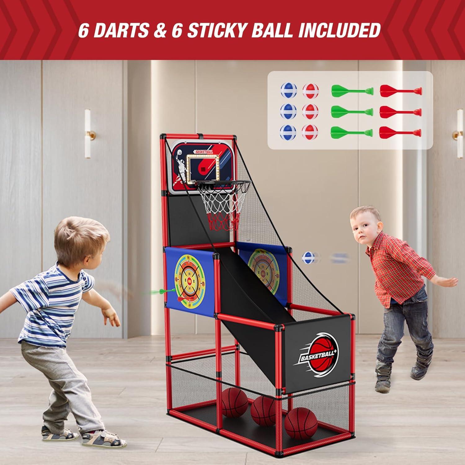 Adjustable Height Indoor Outdoor Basketball Arcade Game Set