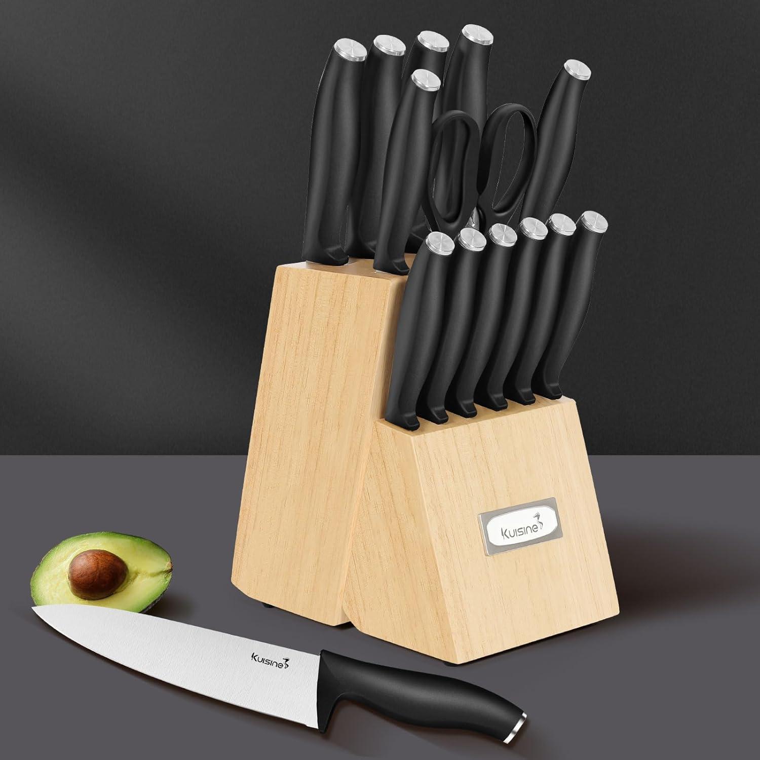 kuisine Kuisine 15 Piece Stainless Steel Knife Block Set
