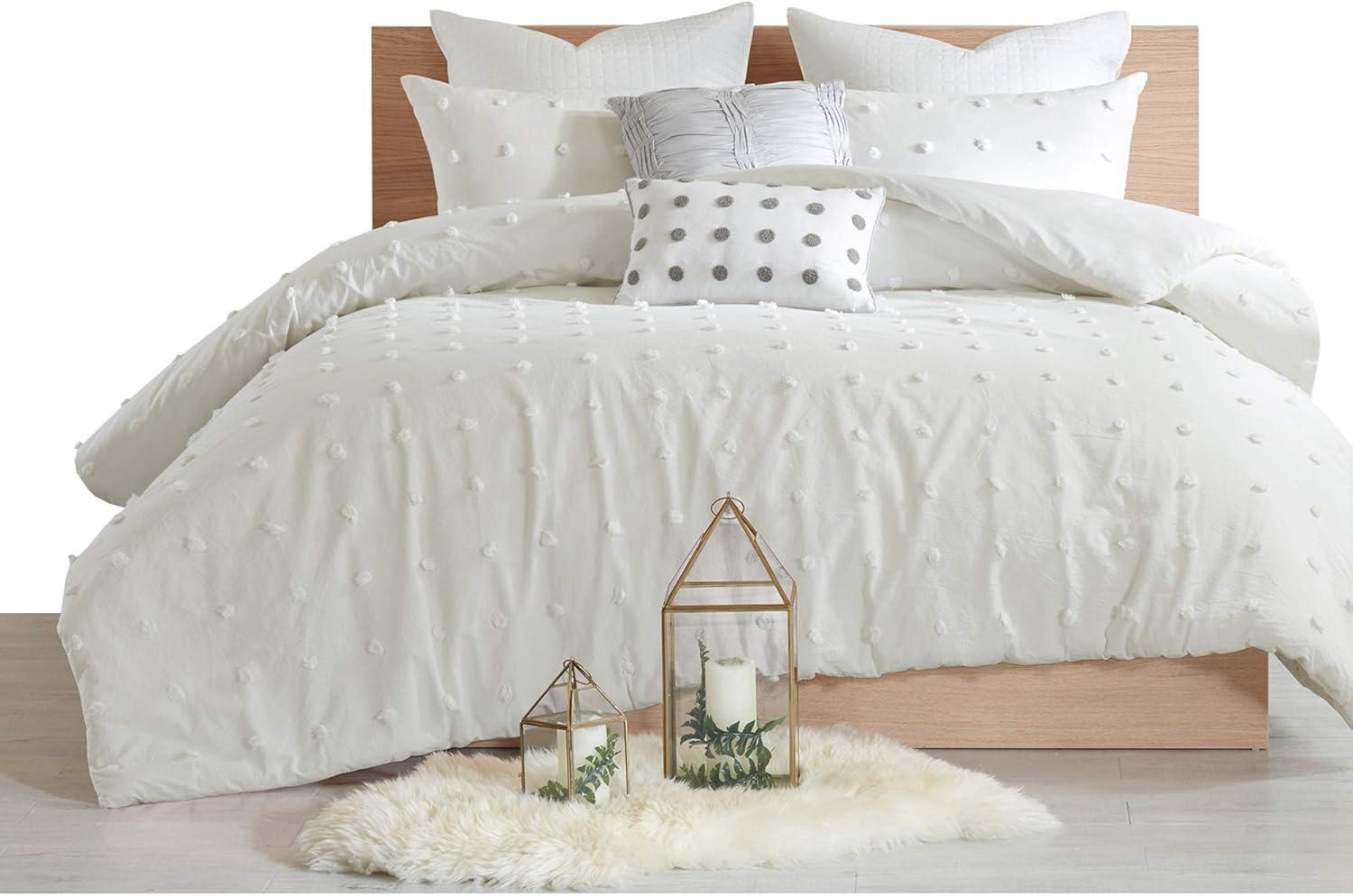 Brooklyn Cotton Jacquard Comforter Set with Euro Shams and Throw Pillows