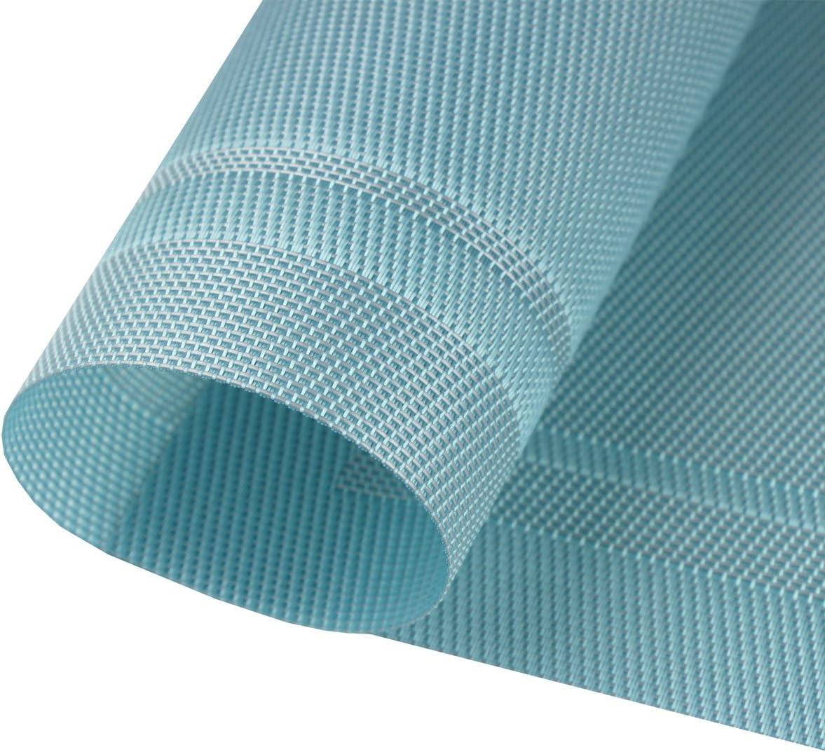 pigchcy Placemats, Heat Insulation Non Slip Plastic Placemats, Washable Easy to Clean Woven Vinyl Kitchen Stain Resistant Placemats for Dining Table Set of 6 (Sky Blue)