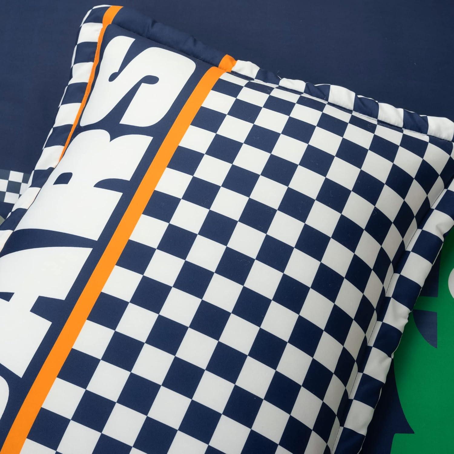 Racing Cars Reversible Oversized Comforter Navy (Set of 4)