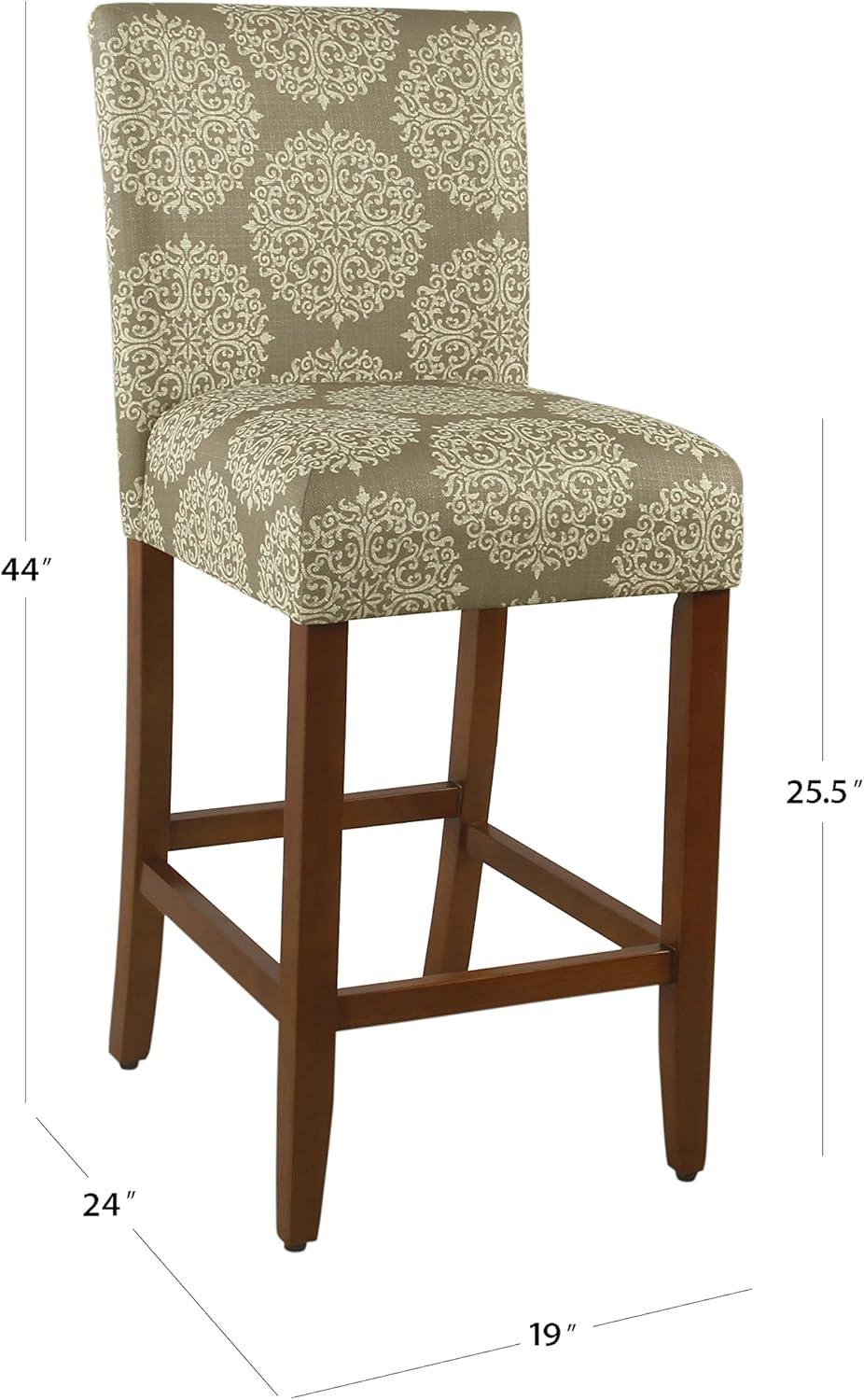 HomePop Braeburn 29" Barstool - Taupe and Cream Medallion