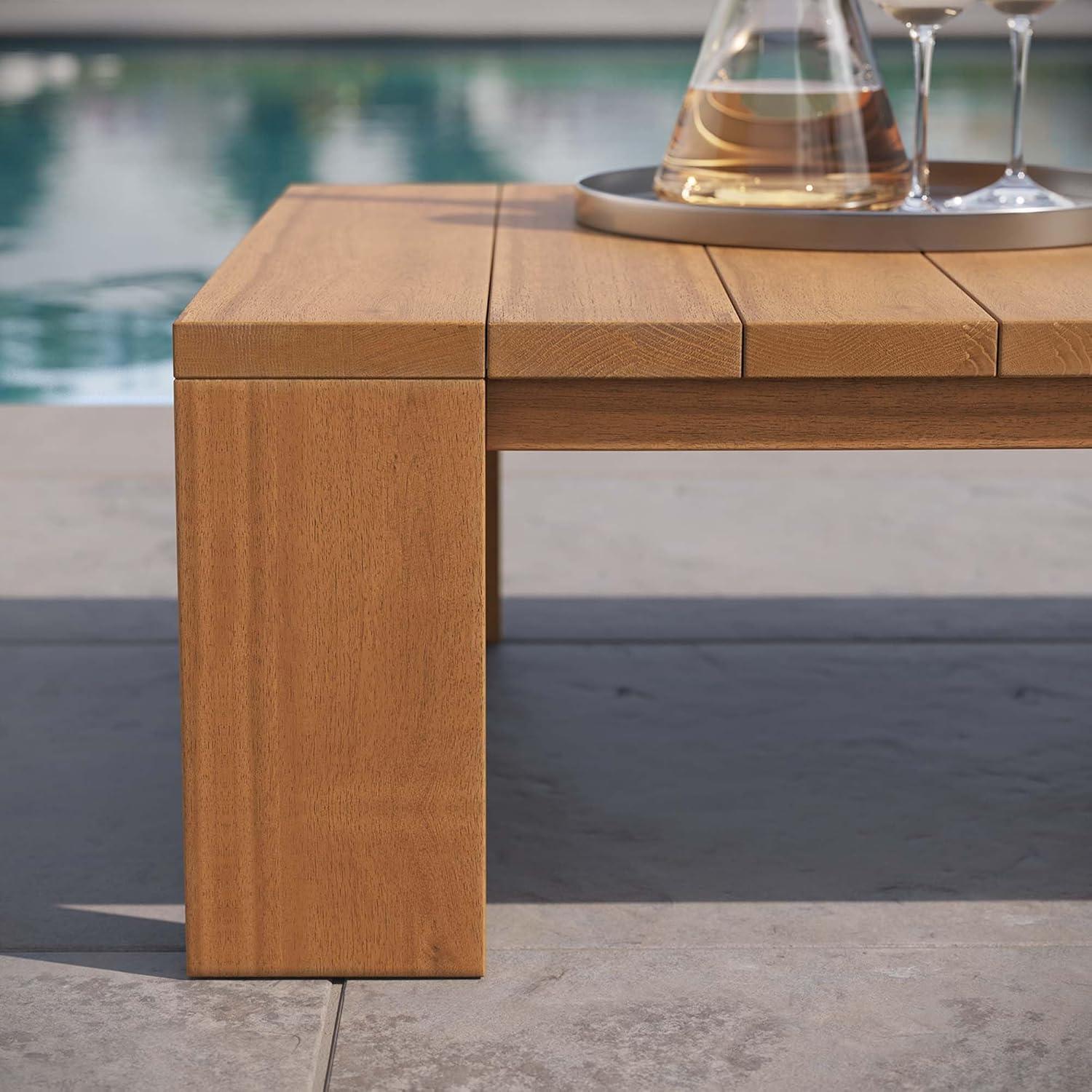 Modway Tahoe Outdoor Patio Acacia Wood Coffee Table In Natural