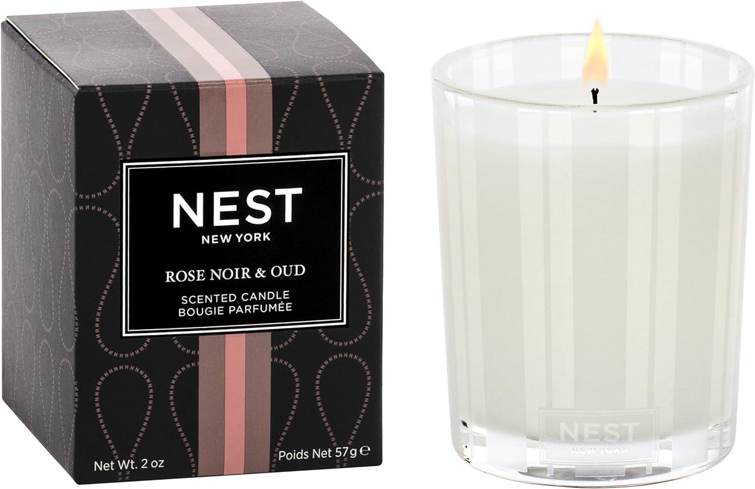 Rose Noir & Oud Black Votive Scented Candle 2 oz