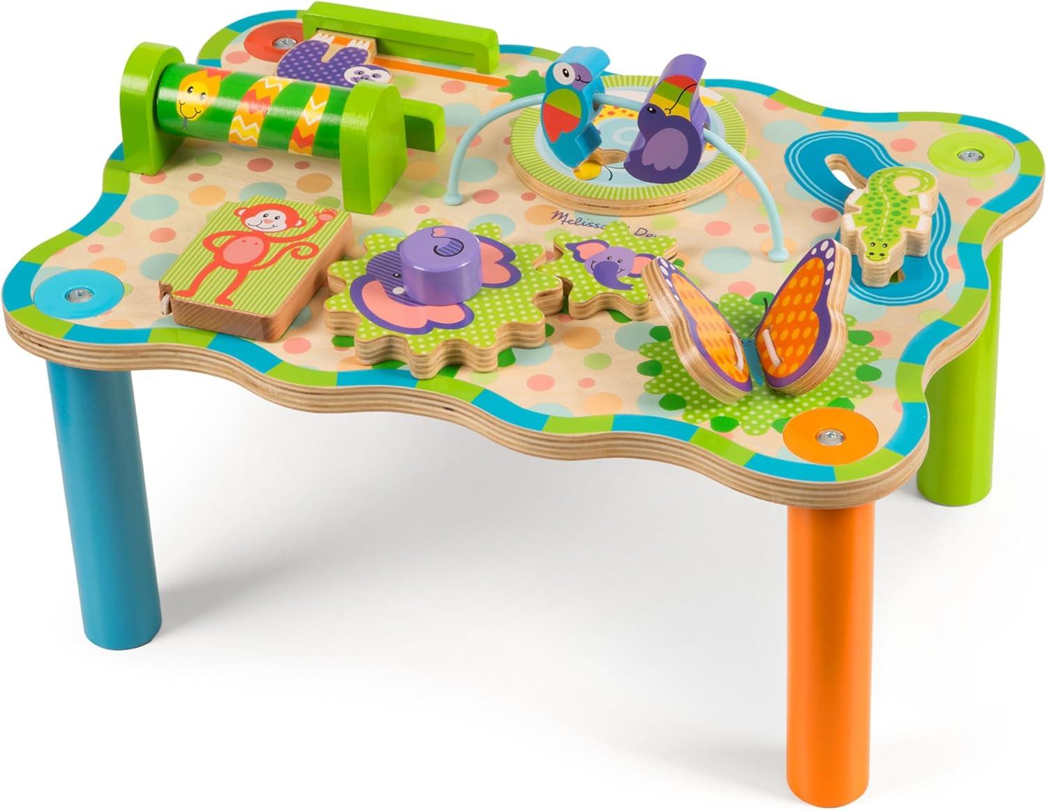 Melissa & Doug First Play Childrens Jungle Wooden Activity Table for Toddlers