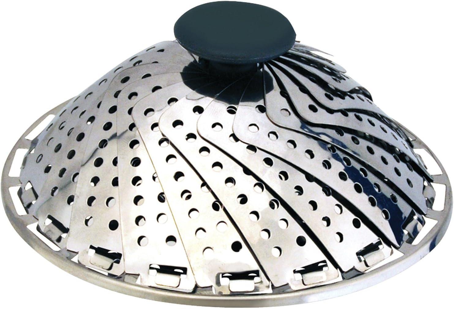 Stainless Steel Foldable Vegetable Steamer with Silicone Feet