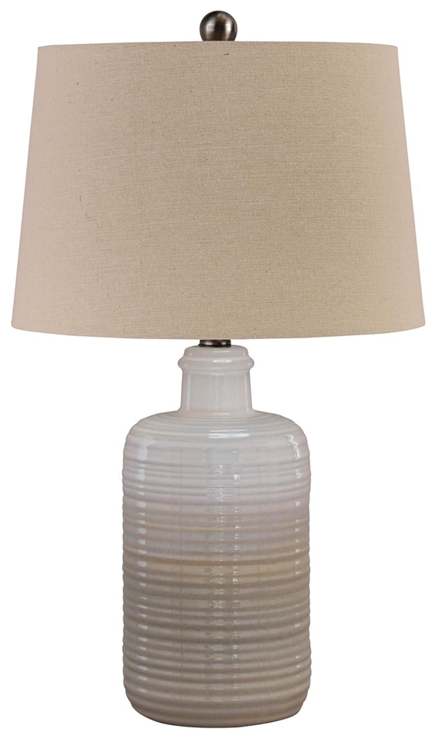 Set of 2 Marnina Ceramic Table Lamps Taupe - Signature Design by Ashley: Glazed Finish, UL Listed, 3-Way Switch