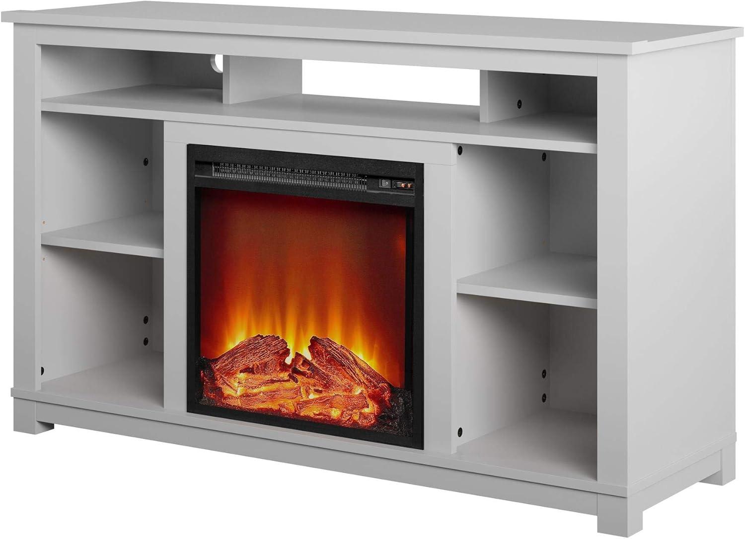 Dove Gray 55" Laminated MDF Fireplace TV Stand with LED Flame