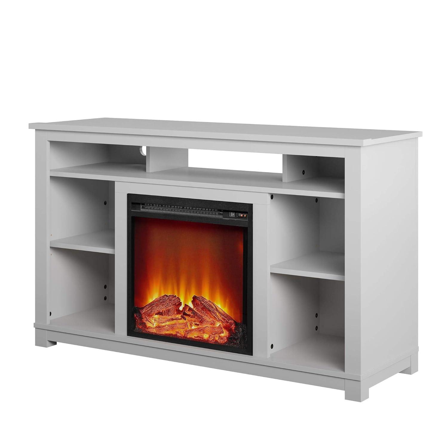 Dove Gray 55" Laminated MDF Fireplace TV Stand with LED Flame