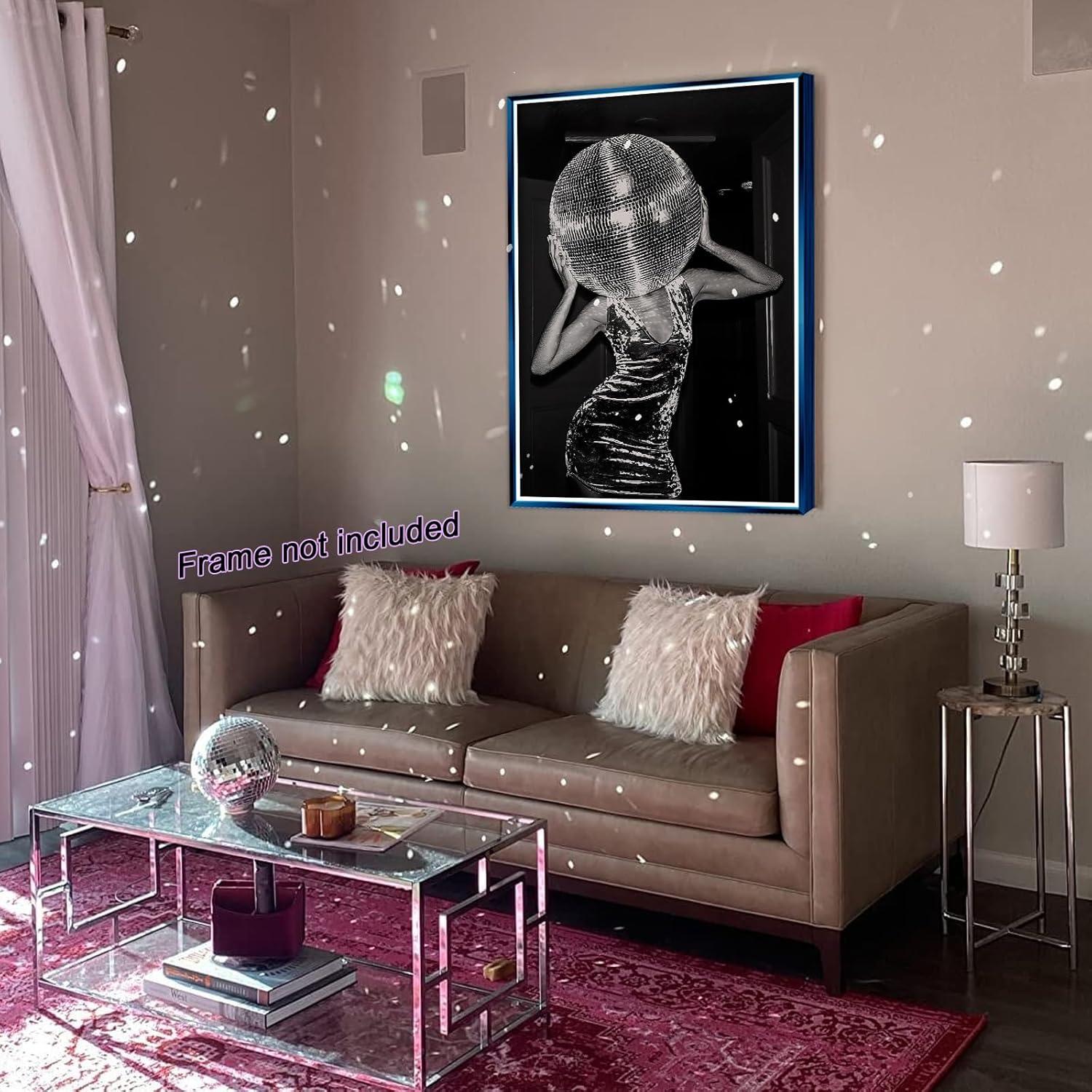 Music Aesthetics Poster Prints Funny Black and White Canvas Wall Art Trendy Retro Music Party Funky Wall Decor for Living Room Bar 12x16in Unframed