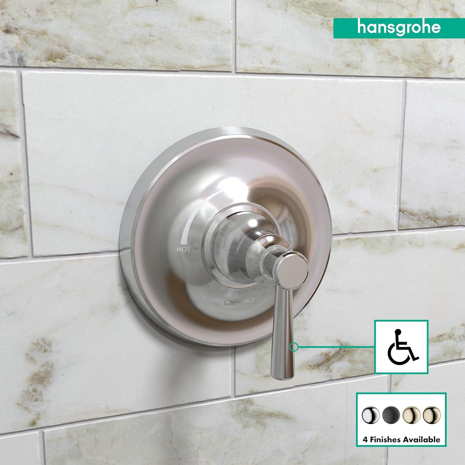 Hansgrohe Joleena Transitional 1-Handle 7-Inch Wide Pressure/ Shower Balance Valve Trim Only In Chrome, 04779000