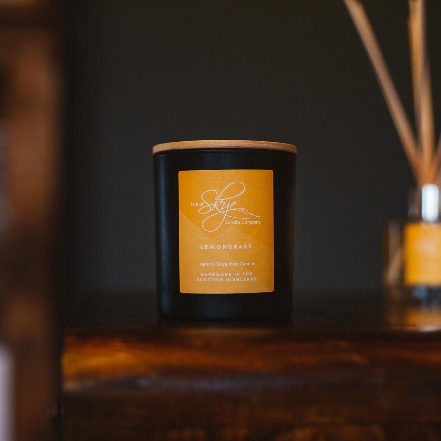 Isle of Skye Candle Co. Lemongrass Natural Candle 45h Large Tumbler Handmade in Scotland