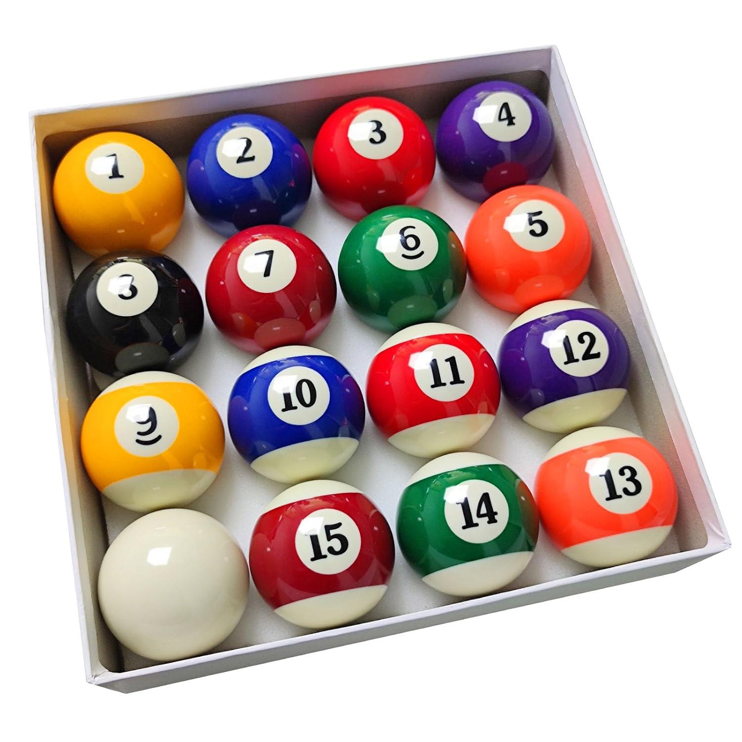 GSE Professional Billiards Pool Balls Set – 2-1/4" Regulation Size, Standard 16 Pool Balls, Art Numbered Design