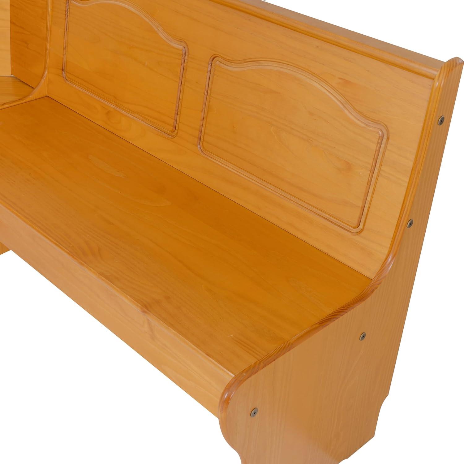 Chelsea Traditional Wood Farmhouse Breakfast Nook Corner Unit Honey - Linon
